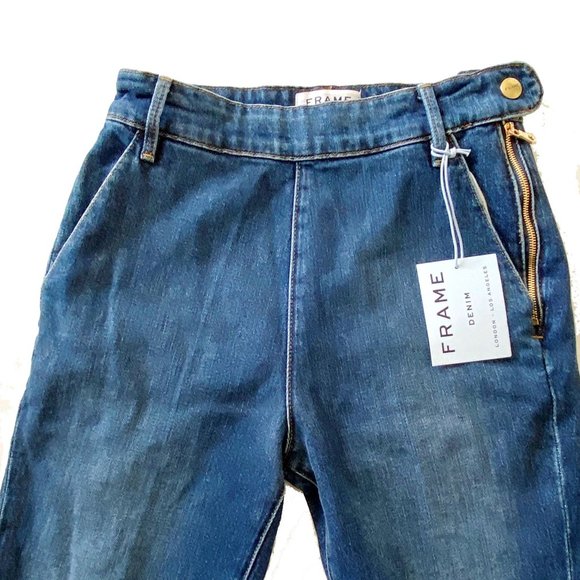 NWT Frame Denim Flounce High Rise Jeans, size 26 - Picture 4 of 14
